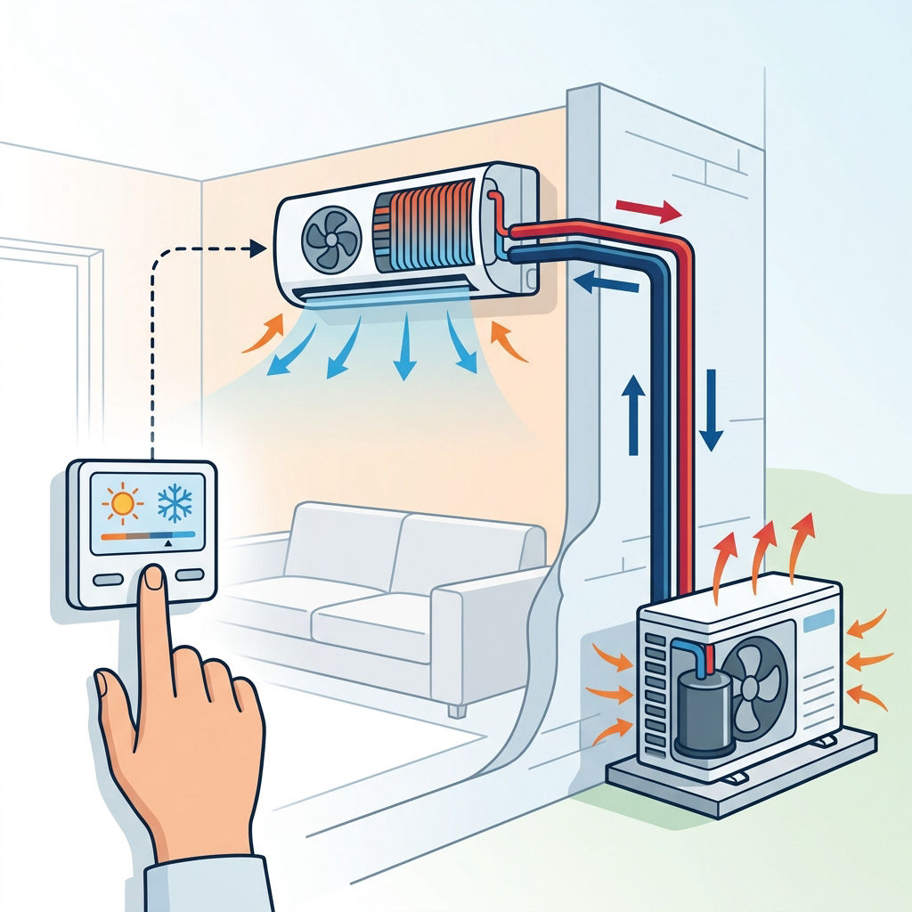 How does home air conditioning work?